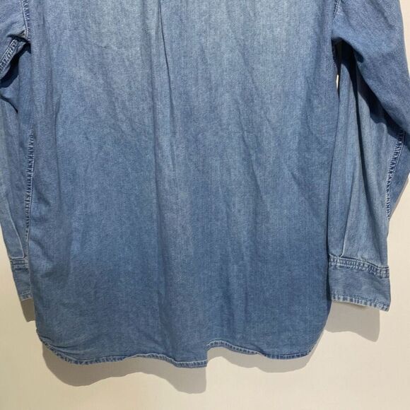 Vintage 90s Planet Hollywood London Size XL Blue Denim Long Sleeve Button Down S - Picture 9 of 9